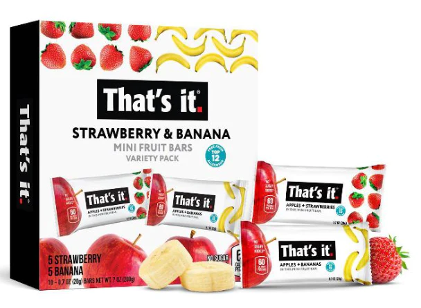 Picture of 蘋果+香蕉/士多啤梨迷你生果棒 Banana + Strawberry Apple Mini Fruit Bar Mixed Pack (20g x 10)